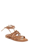 Stuart Weitzman Calypso Lace-up Sandal In Tan