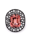 Pragnell Platinum Snowstorm Tourmaline And Diamond Ring In Silver