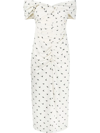 SELF-PORTRAIT POLKA-DOT PRINT FITTED MIDI DRESS