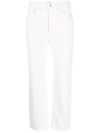 Totême High-waisted Wide Leg Trousers With Slanted Pockets In White