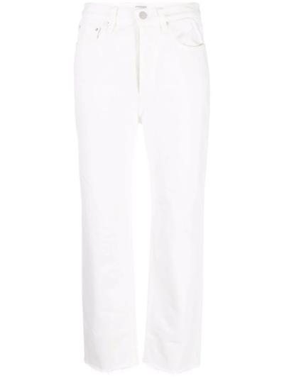 Totême Cropped Straight-leg Jeans In White