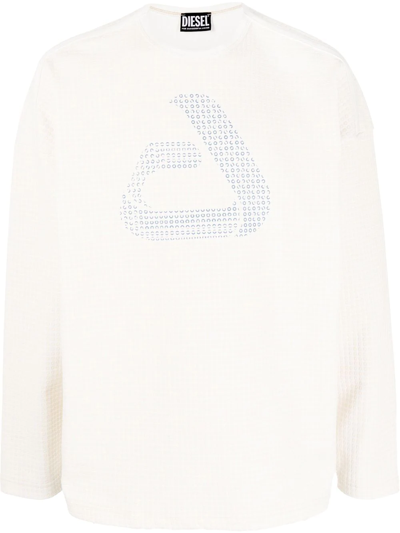 Diesel Graphic-print Cotton Sweatshirt In Nude