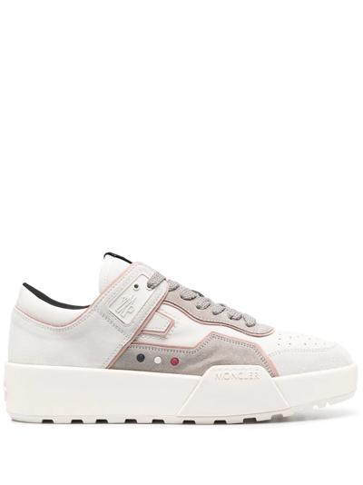 Moncler Panelled Lace-up Sneakers In Weiss