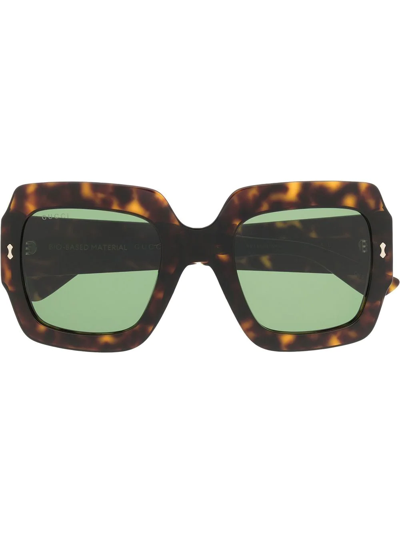 Gucci Oversize-frame Tinted Sunglasses In Brown