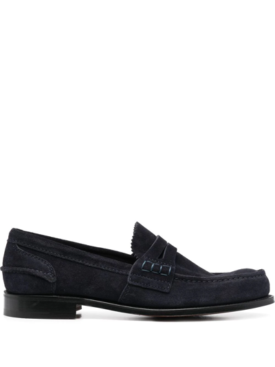 Church's Beffcote Suede Penny Loafers In Ink