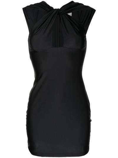 Coperni Black Nylon Mini Dress