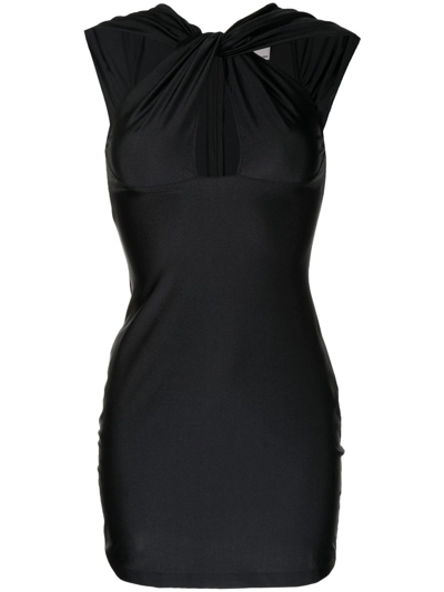 Coperni Twisted Cutout Minidress In Black