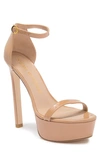 Stuart Weitzman Nudist Hollywood Platform Sandal High Heel Sandals In Adobe