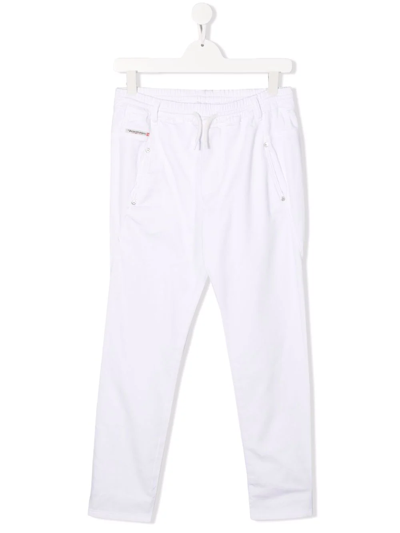 Diesel Teen Drawstring-waistband Trousers In White