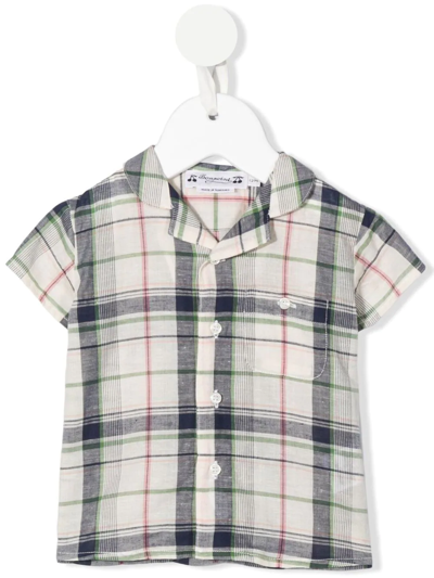 Bonpoint Babies' Plaid Pattern Button-up Shirt In Neutrals