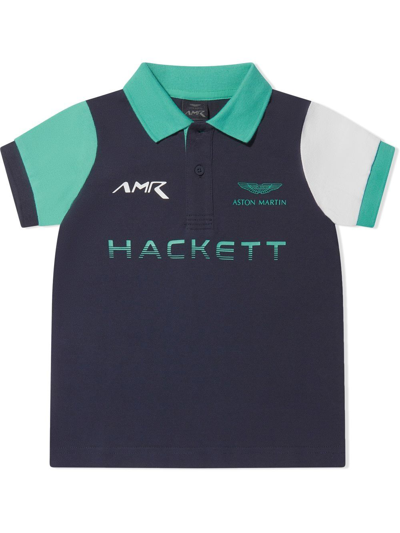 Hackett Kids' X Aston Martin Racing Polo Shirt In Blue