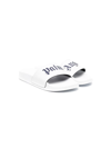 Palm Angels Logo-print Open-toe Slides In White