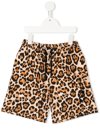 Miss Blumarine Animal Print Shorts In Brown