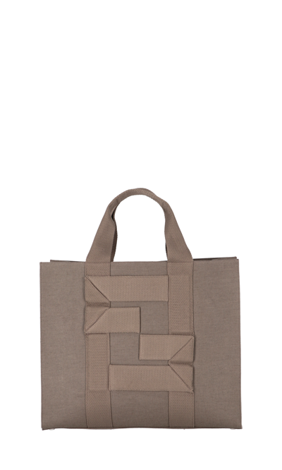 Fendi Ff-logo Canvas Tote Bag In Blanc