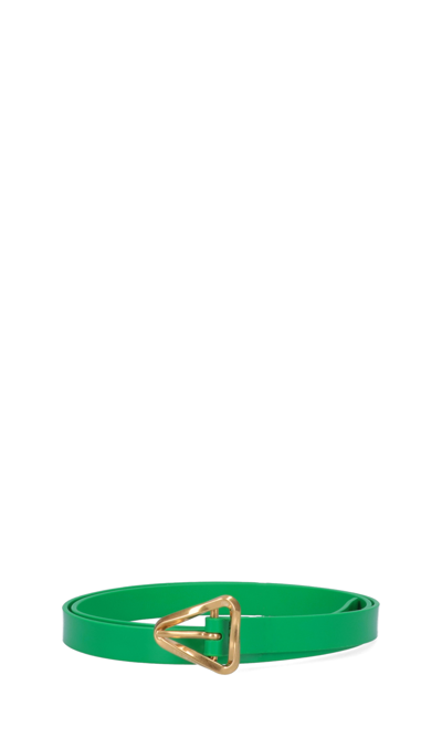 Bottega Veneta Grasp Leather Belt In Verde