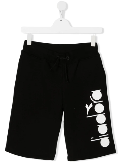 Diadora Junior Teen Logo-print Sweat Shorts In Black