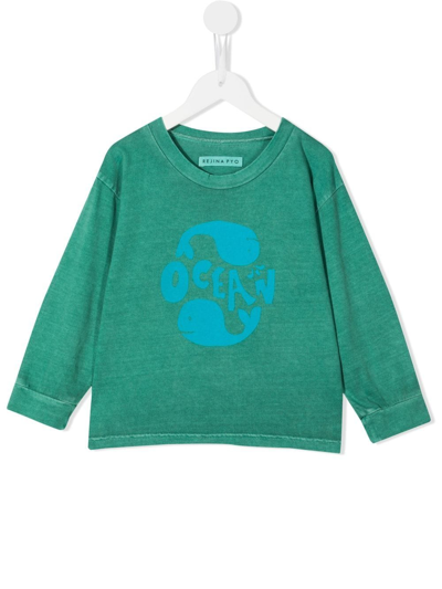 Rejina Pyo Kids' Marley Graphic-print Organic Cotton T-shirt In Green