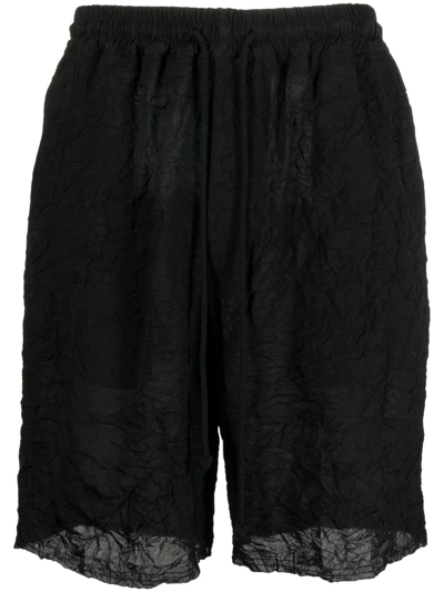 Song For The Mute Raw-edge Bermuda Shorts In Black