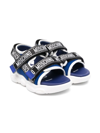 Moschino Logo Touch-strap Sandals In Blue