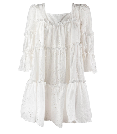 Weili Zheng White Sangallo Dress