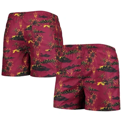 Foco Maroon Arizona State Sun Devils Island Palm Swim Trunks