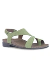 Munro Meghan Asymmetric Slingback Sandal In Green Nubuck