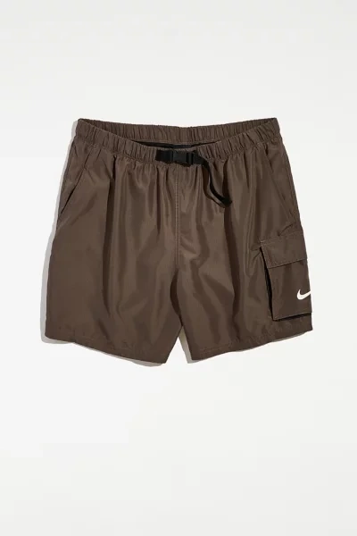 Nike Men's Swim Belted Packable Volley Shorts In Ironstone