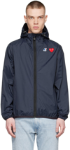Comme Des Garçons Play Comme Des Garcons Play X K Way Ripstop Jacket In 1 Navy