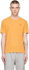 Comme Des Garçons Play Mini Heart Patch Cotton Jersey T-shirt In Yellow