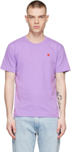 Comme Des Garçons Play Mini Heart Patch Cotton Jersey T-shirt In Purple