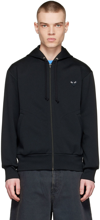 Comme Des Garçons Play Comme Des Garcons Play Men Hooded Zip Up Sweatshirt With Black Small Heart In 1 Black