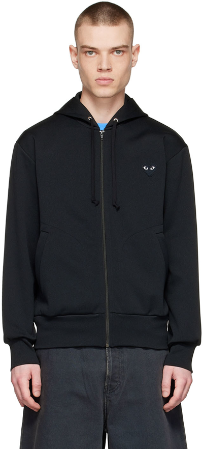 Comme Des Garçons Play Comme Des Garcons Play Men Hooded Zip Up Sweatshirt With Black Small Heart