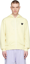 Comme Des Garçons Play Off-white Polyester Hoodie In 3 Ivory