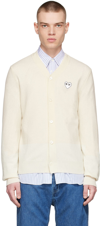 Comme Des Garçons Play Cardigan With White Heart In 3 Natural