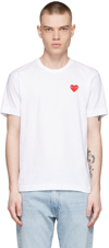 Comme Des Garçons Play Applique Logo T-shirt In White