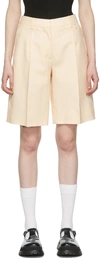 Burberry Monogram Motif Wool Tailored Shorts In Buttermilk Beige