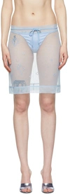 Saint Sintra Ssense Exclusive Blue Starbrust Mini Skirt In Blue