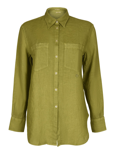 Massimo Alba Chest Pocket Long-sleeved Shirt In Jade Green