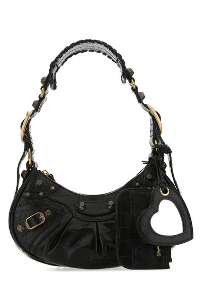Balenciaga Black Leather Le Cagole Xs Shoulder Bag Black  Donna Tu