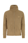 Prada Textured Alpaca Turtleneck Cardigan
