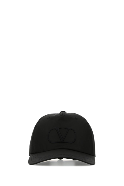 Valentino Garavani Vlogo Signature Baseball Hat In Black