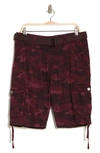 X-ray Belted Cargo Shorts In Burgundy Camo