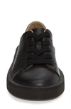 Camper Courb Perforated Low Top Sneaker In Black Leather