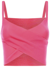 Msgm Cross-strap Cropped Top In Pink