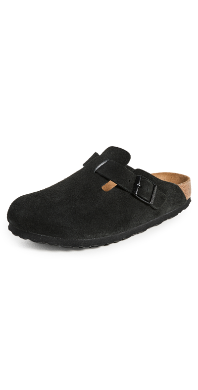 BIRKENSTOCK BOSTON SOFT FOOTBED CLOGS BLACK