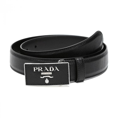 Prada 女士皮革板扣式皮带腰带 1cc291 053 In Black