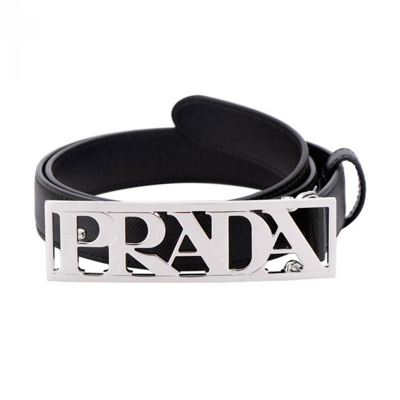 Prada 女士牛皮板扣式皮带腰带 1cc267 053 In Black