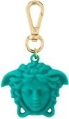 Versace Turquoise La Medusa Key Ring In Blue