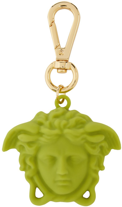 Versace Green La Medusa Key Chain In Lime