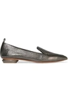 NICHOLAS KIRKWOOD BEYA METALLIC TEXTURED-LEATHER POINT-TOE FLATS